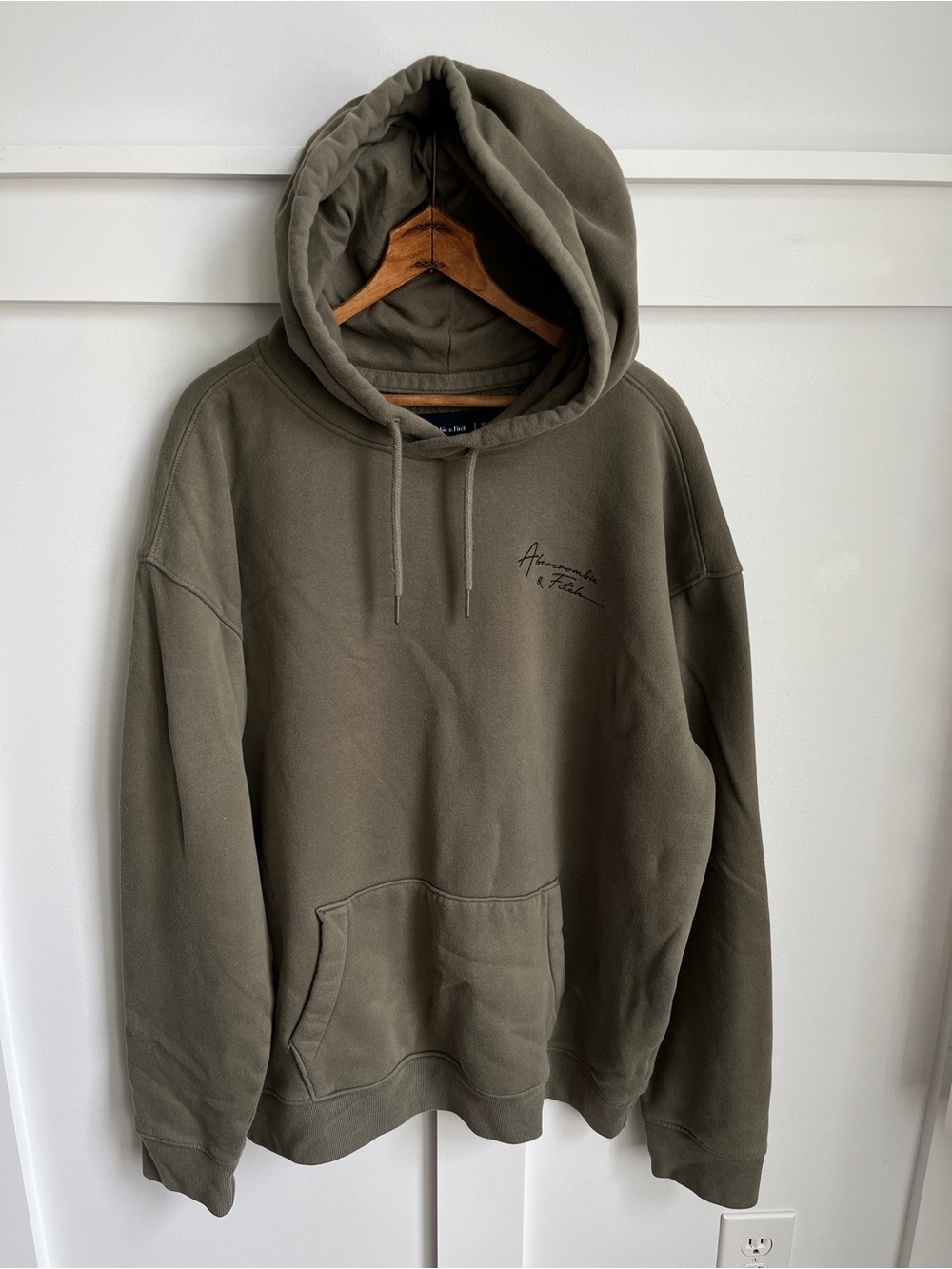 Abercrombie & Fitch Men's Olive Green Hoodie XL